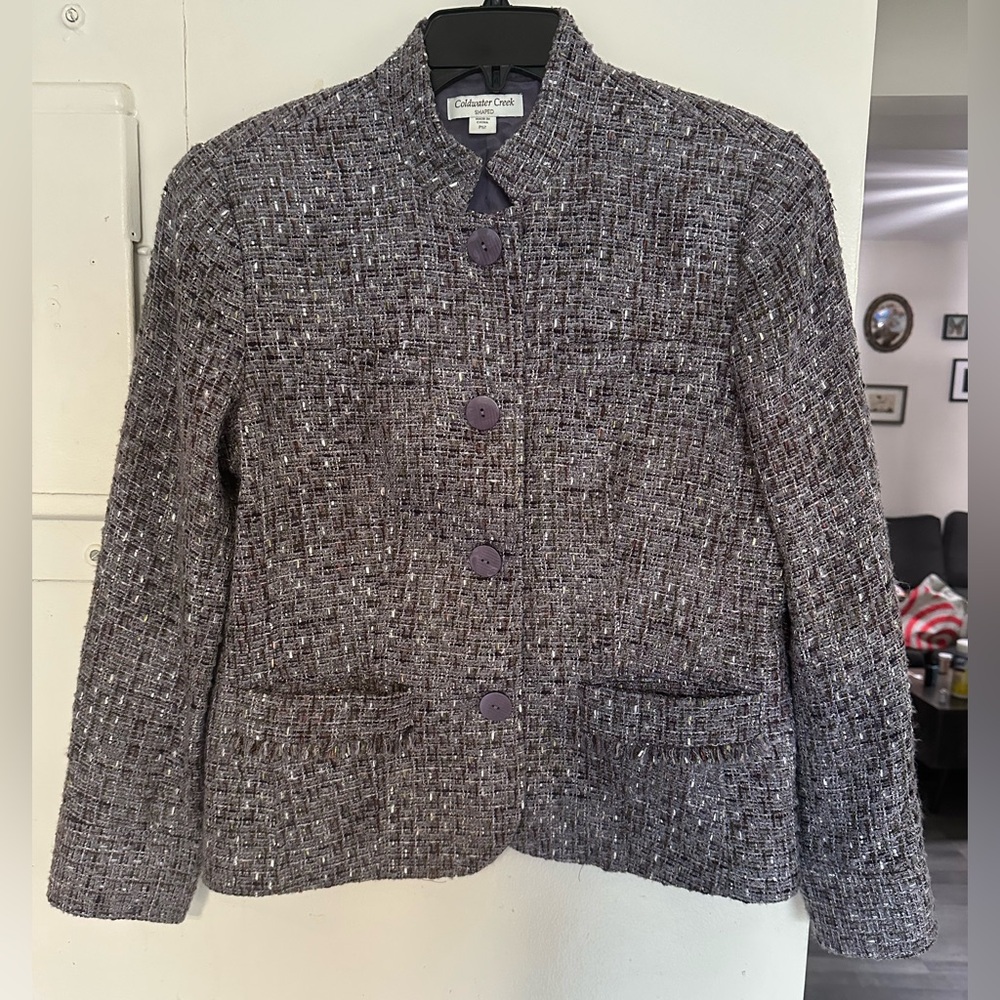 Coldwater Creek Purple Petite Shaped Blazer